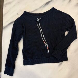 Sundry Dark Blue Knit Top